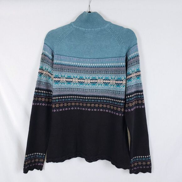 Eddie Bauer Collectibles Womens Cardigan Angora Fair Isle Beaded Nordic Size M - Picture 9 of 11